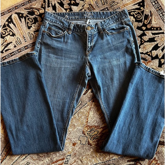 Ann Taylor LOFT Curvy Boot Denim Jeans Women's 28/6 Blue Cotton Blend Low Rise - Picture 3 of 16